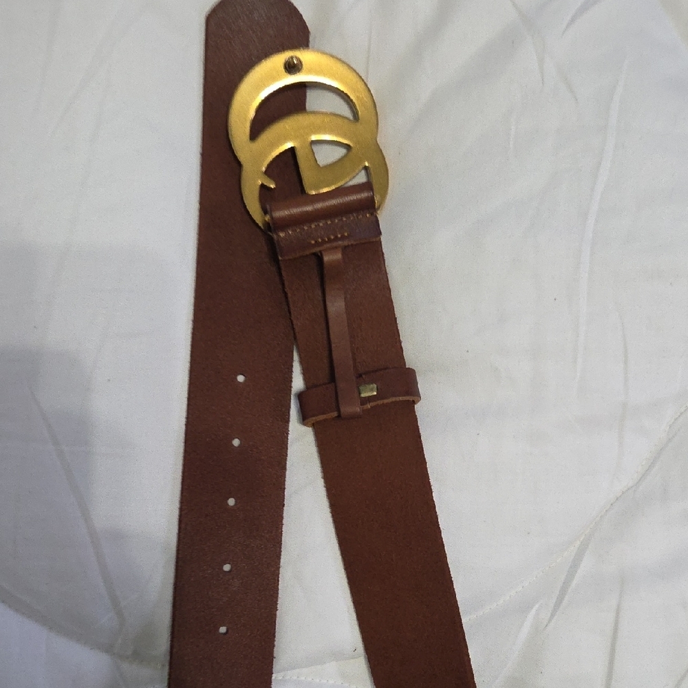 Gucci Brown Leather Belt with Gold Double G Buckle - Picture 7 of 13